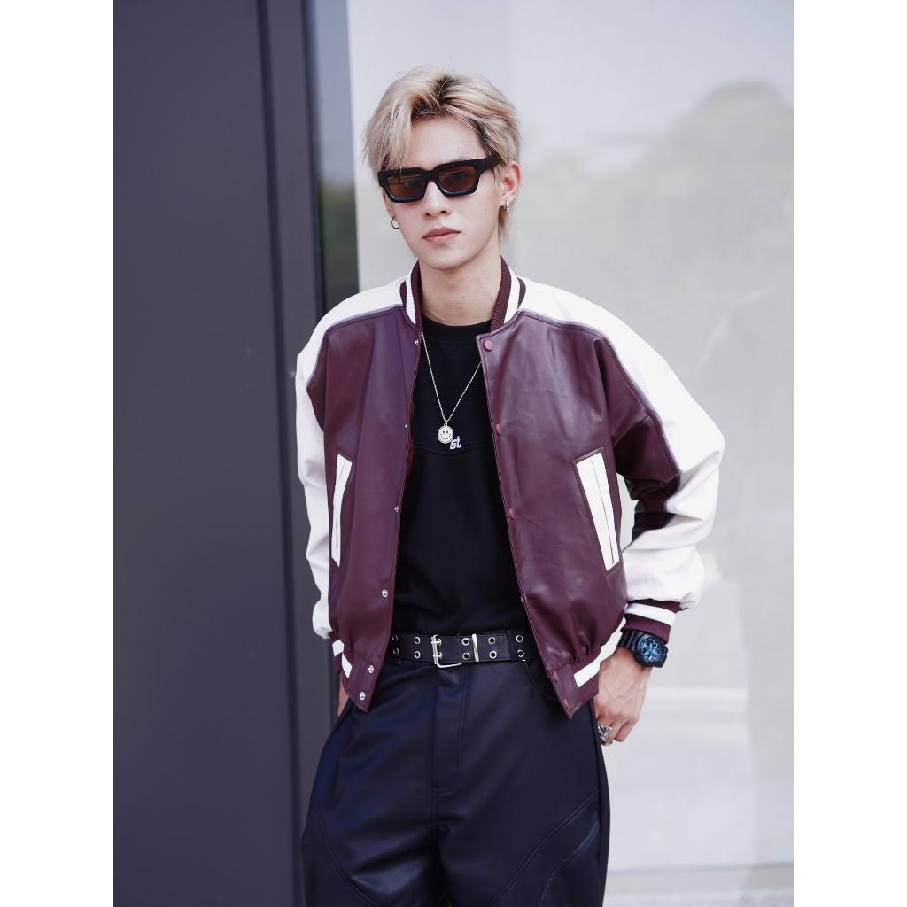 Áo Khoác Bomber Varsity Jacket Steve Basic Leather