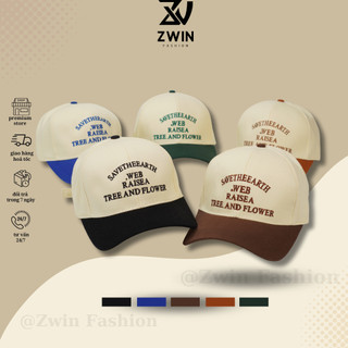 Nón kết phối màu ❤️ Mũ lưỡi trai thêu chữ SAVE THE EARTH chất kaki cao cấp form unisex nam nữ N91