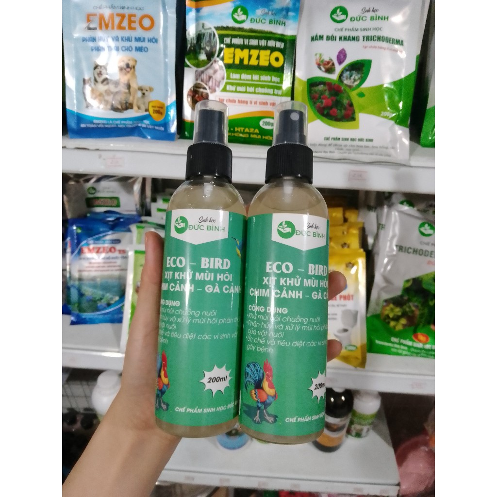 Men vi sinh xịt khử mùi hôi phân chim cảnh, gà cảnh - CHẾ PHẨM EMZEO