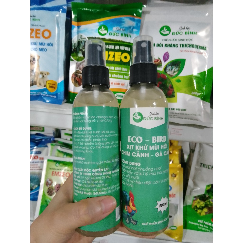 Men vi sinh xịt khử mùi hôi phân chim cảnh, gà cảnh - CHẾ PHẨM EMZEO