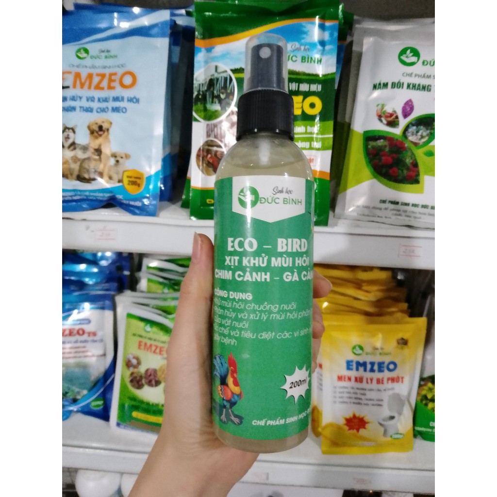 Men vi sinh xịt khử mùi hôi phân chim cảnh, gà cảnh - CHẾ PHẨM EMZEO