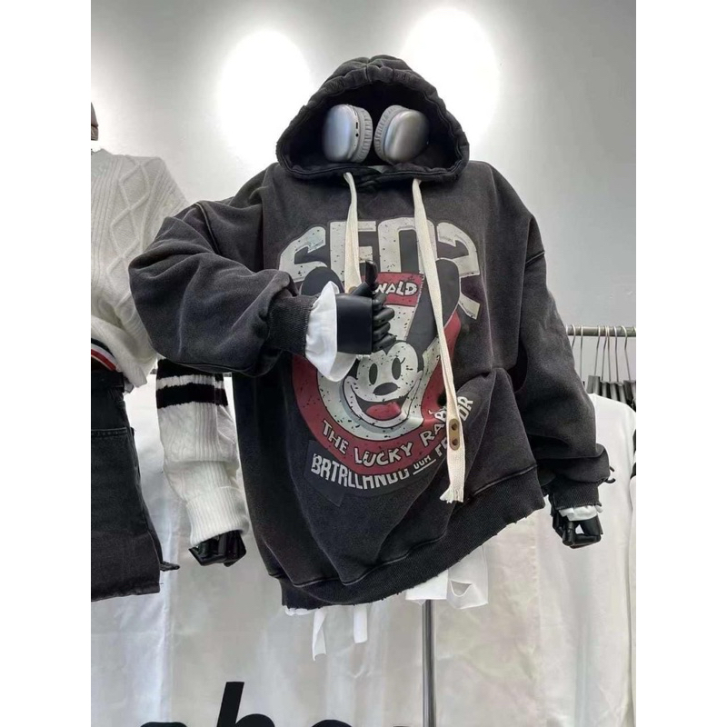 Áo Nỉ Hoodie Mickey Lót Lông Cừu Hàng QC loại 1 EUA , Ảnh Thật