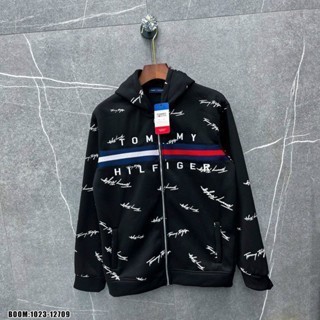 Áo hoodie zip Tommy thêu vạch thân hot trend Nam nữ New 2023. Hoodie Nỉ dày dặn Tommy Hot 2023
