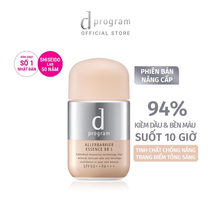  Tinh chất chống nắng trang điểm  kem nền  dành cho da nhạy cảm D-Program Allerdefense Essence BB dprogram tông sáng 30ml 