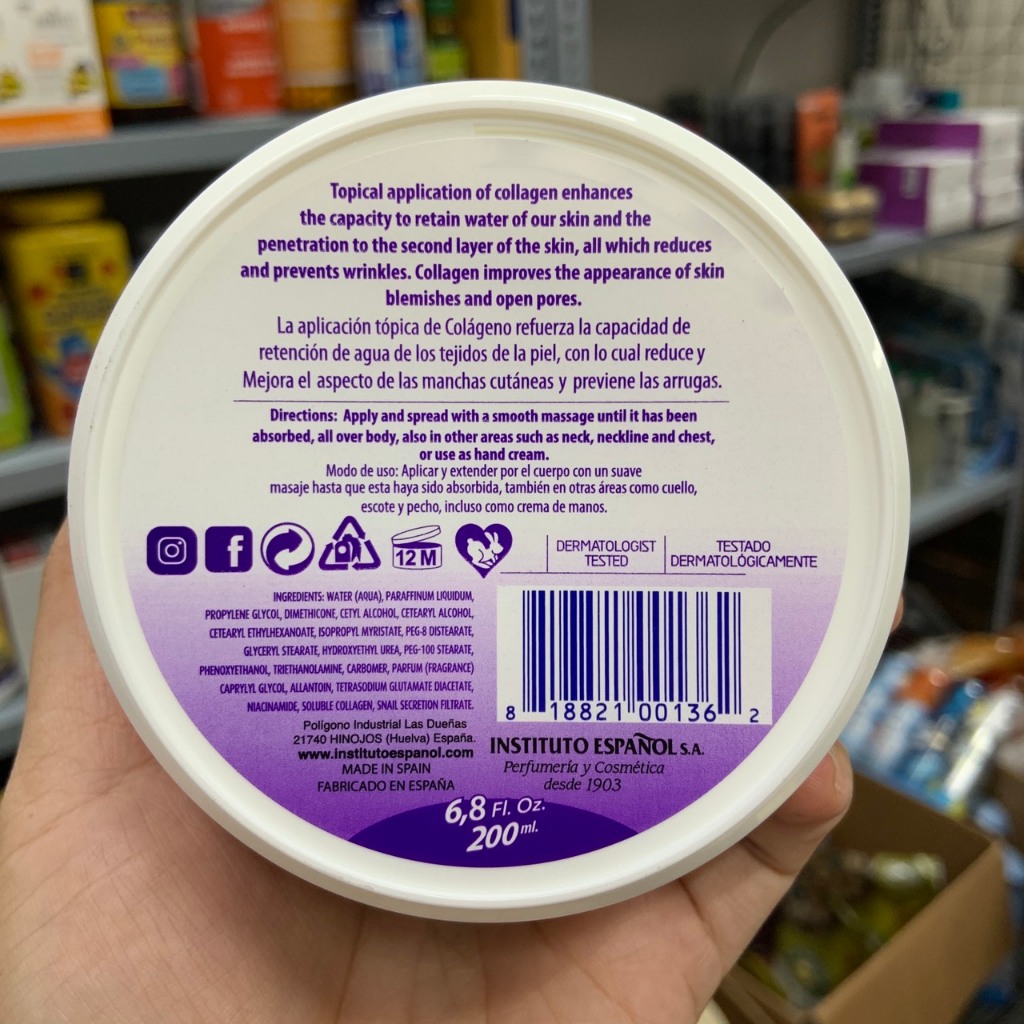 Kem dưỡng tái tạo da toàn thân ốc sên Avena Instituto Espanol Collagen - EDS Mart