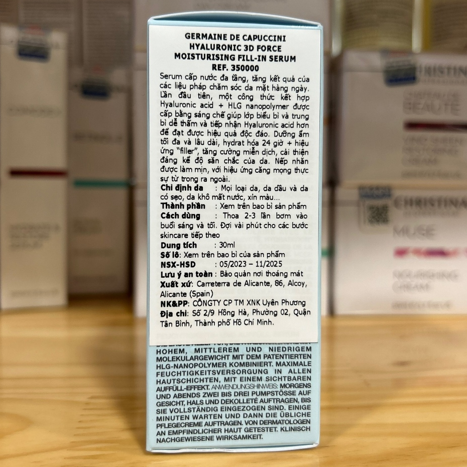 Size 30ml Tinh Chất HA siêu cấp Nước Hyaluronic Force GERMAINE DE CAPPUCINI