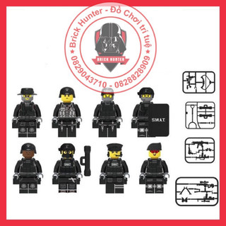 Minifigures Swat combo trọn bộ Biệt đội 8 linh đặc nhiệm kèm vũ khí trang bị