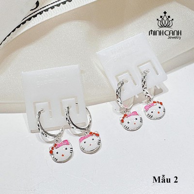 Bông Tai Mèo Hello Kitty Cho Bé Gái Bạc Ta - Minh Canh Jewelry
