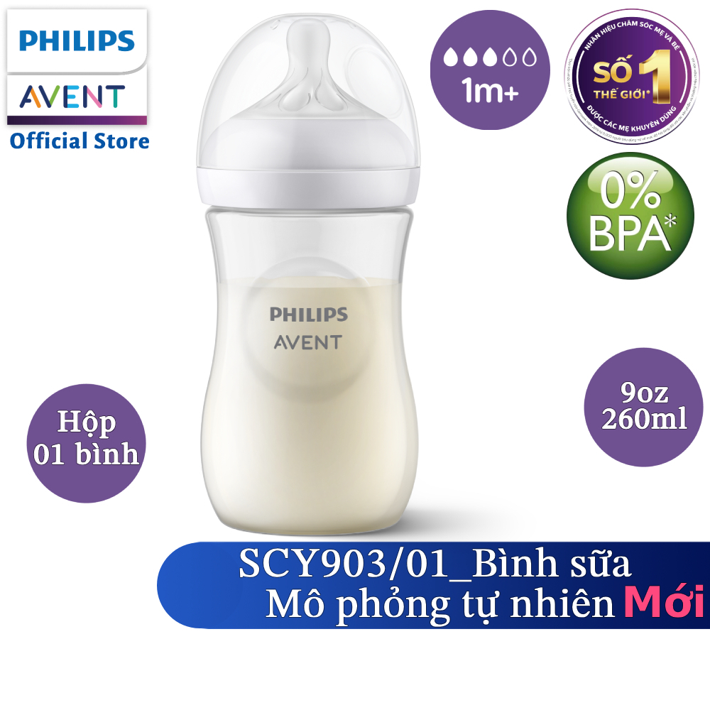 Bình sữa Philips Avent mô phỏng tự nhiên 125ml / 260ml / 330ml (Mẫu mới)