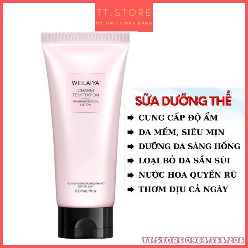 Sữa Dưỡng Thể Dưỡng Ẩm Sáng Da Body Weilaiya Hương Nước Hoa 200ml.
