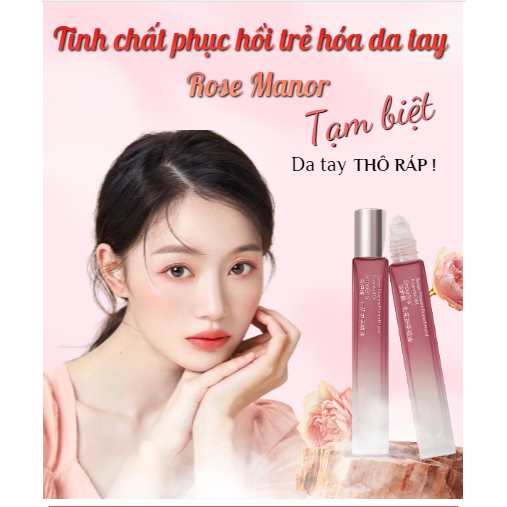 Tinh chất phục hồi trẻ hóa da tay ROSE MANOR - ROSE MANOR dưỡng chất giúp da tay mềm mại, giảm thô ráp, mịn màng