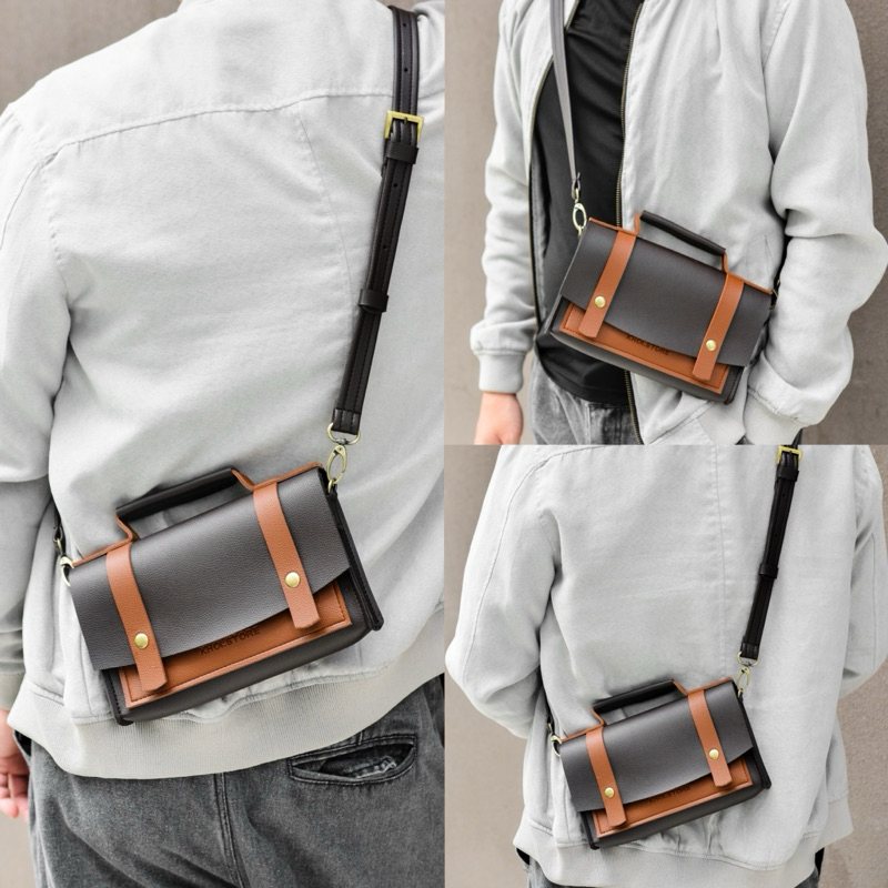 KHÔI STORE Túi điện thoại đeo chéo unisex Tabi size 22cm có quai cầm tay dùng làm clutch