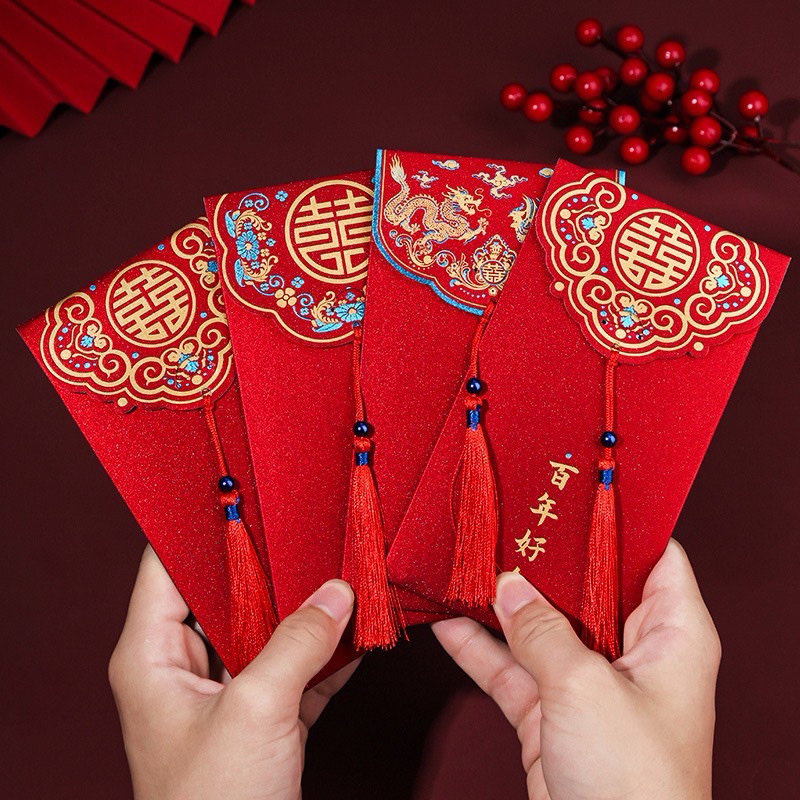 Lì Xì Đỏ Mừng Năm Mới Sang Trọng, May Mắn, Phù Hợp Ngày Cưới / Quà Tặng