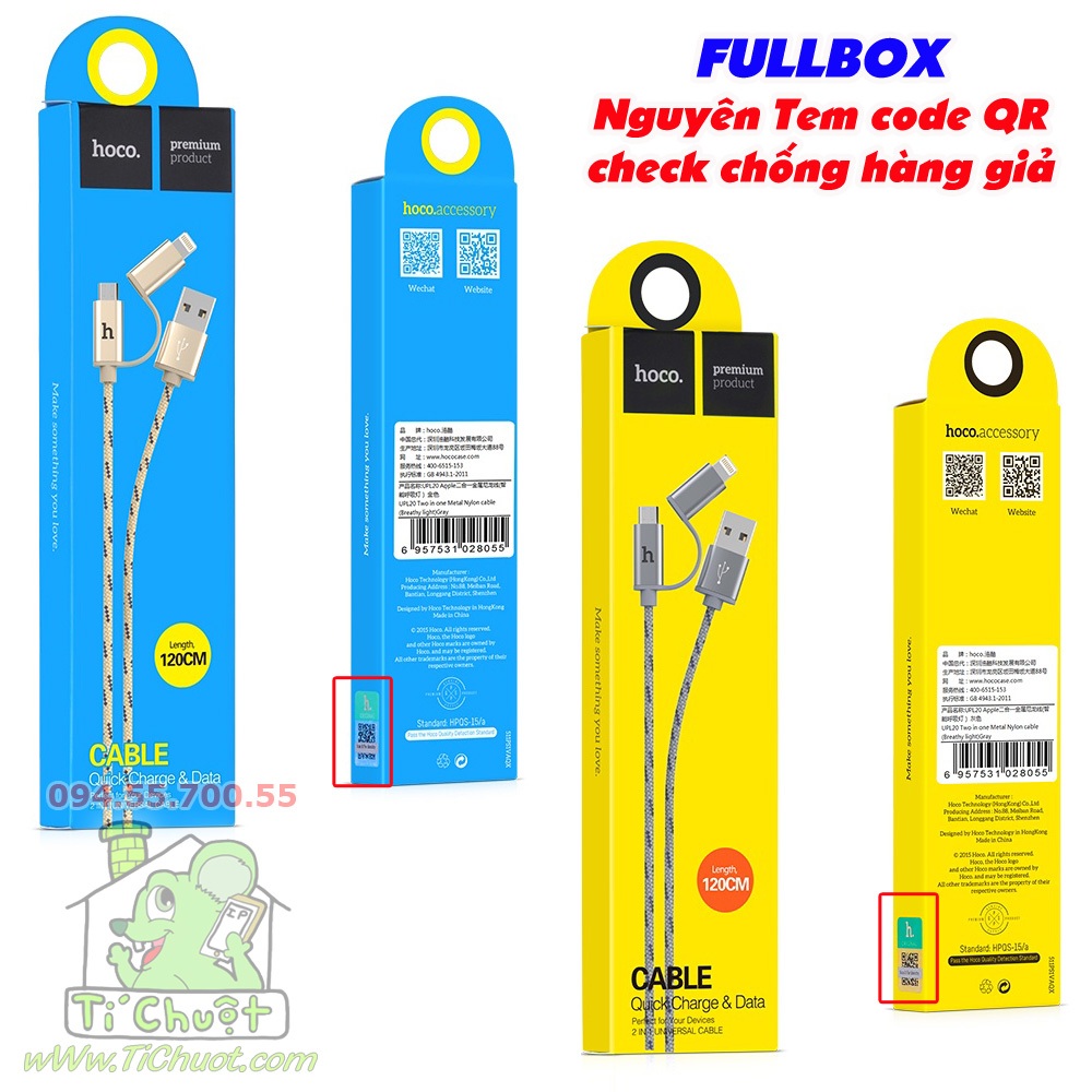 Cáp Sạc Nhanh 2in1 Đa Năng Li Ning & Micro USB UPL20 Chống Gãy Dây Dù Có LED Báo Sạc