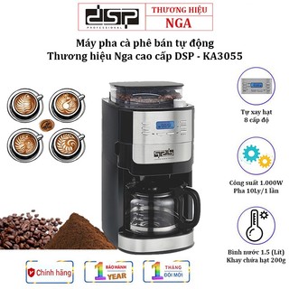  Máy pha cà phê tự động dạng hạt hoặc xay sẵn Thương hiệu Nga DSP KA3055 - HÀNG NHẬP KHẨU 