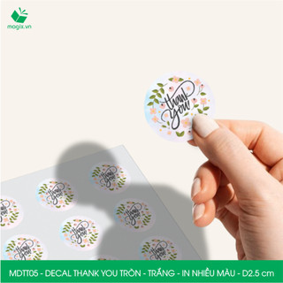 MDTT05 - D2.5cm -1000 Sticker Thank you, decal Thank you tròn dán hộp carton, tem cám ơn, nhãn dán cảm ơn