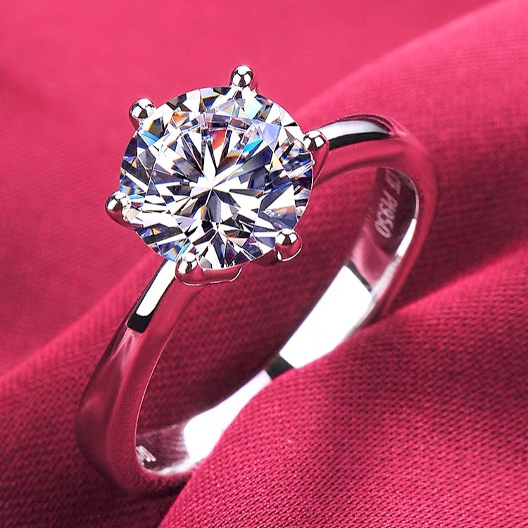 Nhẫn bạc nữ Phuc Minh Jewelry đính đá kim cương moissanite cao cấp