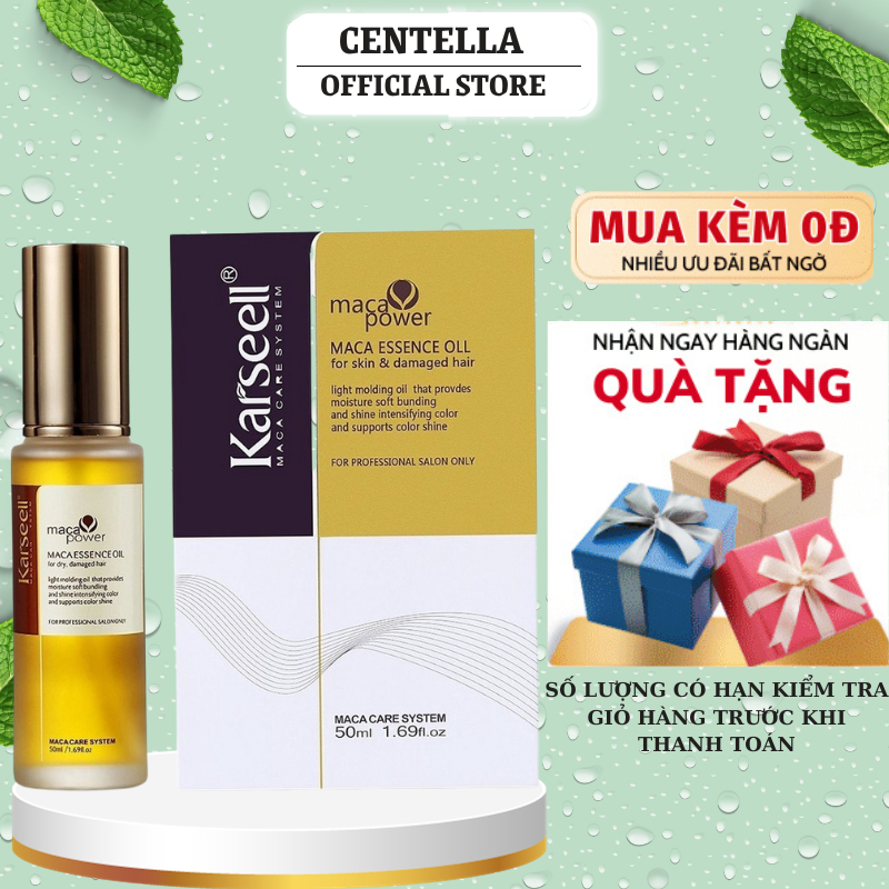 Tinh Dầu Dưỡng Dóc Karseell Maca Oil 50ML Phục Hồi Tóc Khô Xơ Hư Tổn Không Bết Tóc Hương Nước Hoa | Centella.official