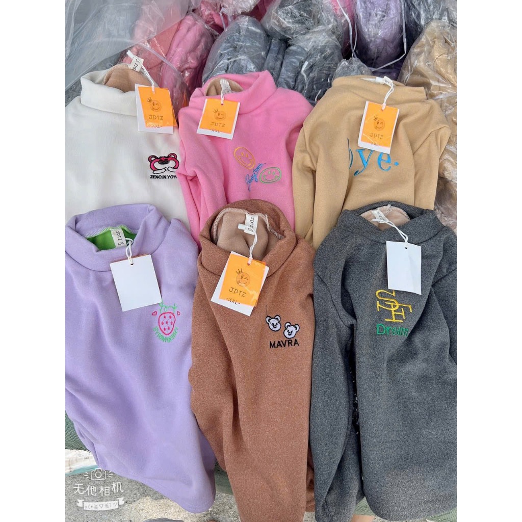 Áo nỉ giữ nhiệt lót lông cho bé