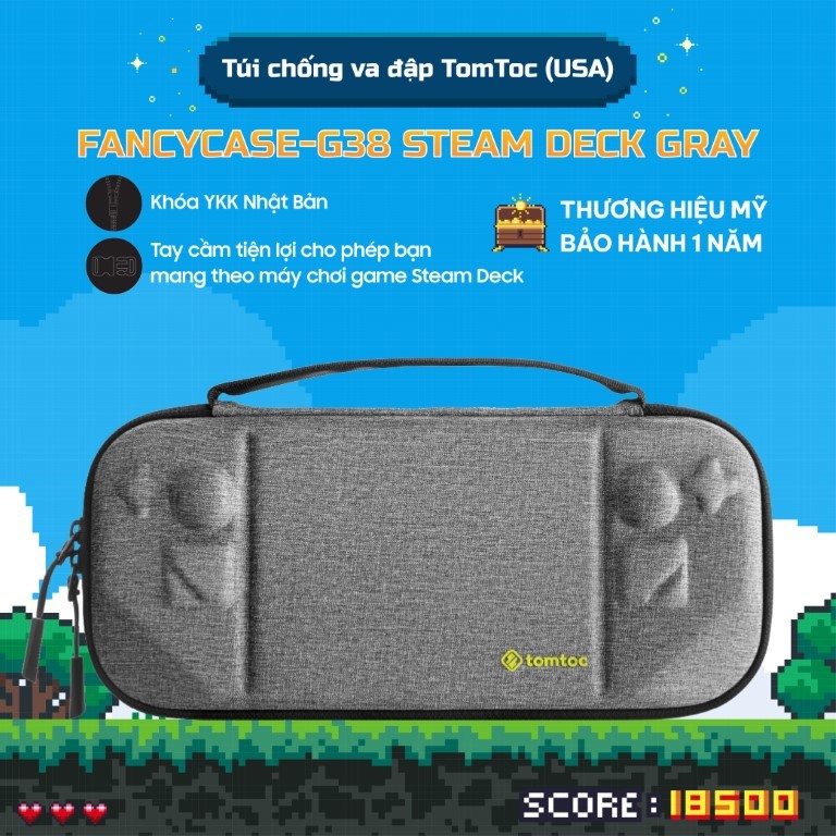 Túi chống va đập TOMTOC (USA) Fancycase-G38 cho Steam Deck Gray – G38M1G2