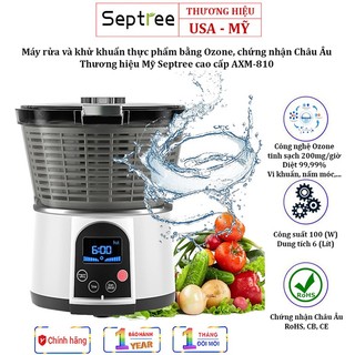 Máy khử khuẩn - khử độc thực phẩm bằng Ozone cao cấp Septree AXM-810 - 6 chế độ làm sạch thông minh