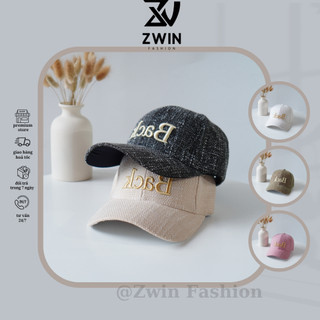 Mũ lưỡi trai ❤️ Nón kết thêu chữ BACK ngược chất vải bố chống nắng form unisex nam nữ N116 - Zwin Fashion