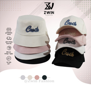 Nón kết và bucket cặp Mũ couple thêu chữ CRUSH chất vải bố chống nắng unisex nam nữ N119