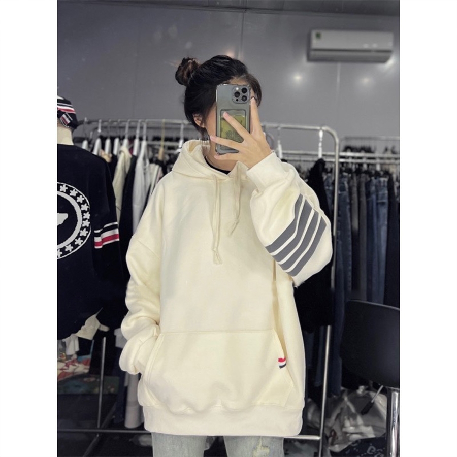 Áo Khoác Nỉ Mũ Rộng Thom Browne 4 Vạch Kẻ Tay, Áo Hoodie Nỉ Cao Cấp Nam Nữ Hot Trend 2023