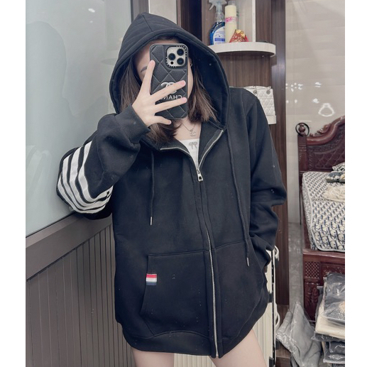Áo Khoác Nỉ Mũ Rộng Thom Browne 4 Vạch Kẻ Tay, Áo Hoodie Nỉ Cao Cấp Nam Nữ Hot Trend 2023
