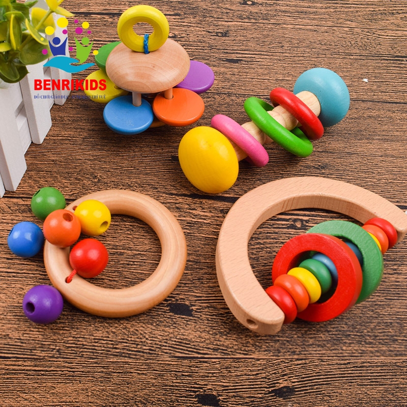 Đồ Chơi Sơ Sinh Bằng Gỗ An Toàn,Lục Lạc Xúc Xắc Âm Thanh Thu Hút Em Bé Món Quà Thôi Nôi Ý Nghĩa