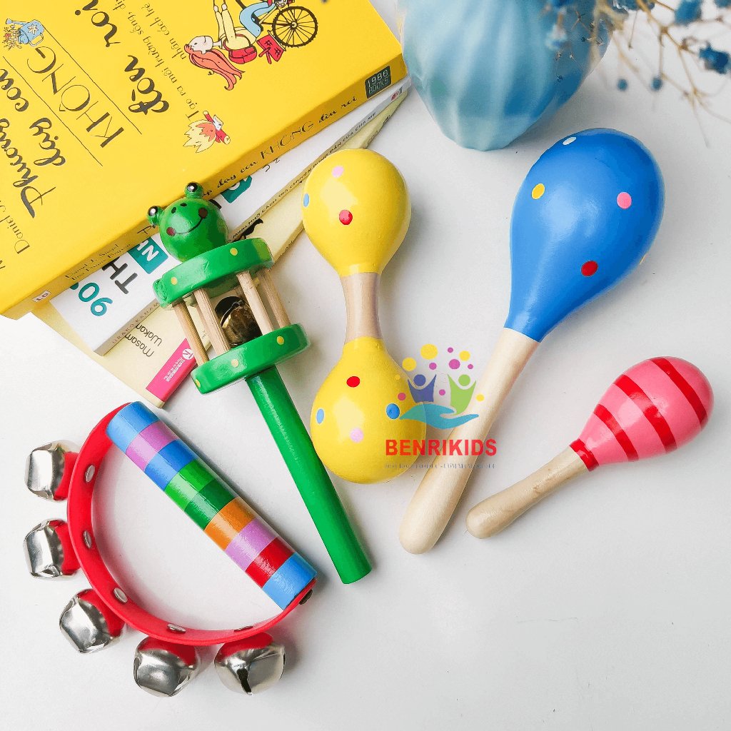 Đồ Chơi Sơ Sinh Bằng Gỗ An Toàn,Lục Lạc Xúc Xắc Âm Thanh Thu Hút Em Bé Món Quà Thôi Nôi Ý Nghĩa