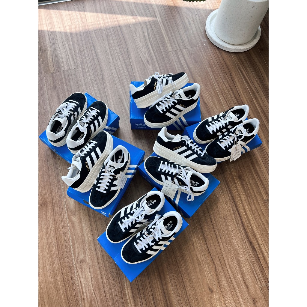 Giày Sneaker adidas Gazelle Bold  ‘Black White’ HQ6912 màu Đen Trắng Đế Cao | PiuPiu Authentic