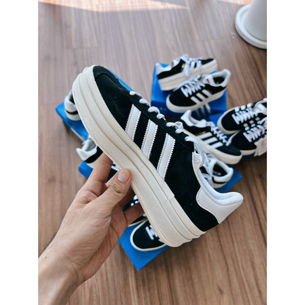 Giày Sneaker adidas Gazelle Bold  ‘Black White’ HQ6912 màu Đen Trắng Đế Cao | PiuPiu Authentic