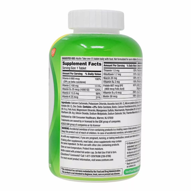 Viên uống Centrum multivitamin cho người dưới 50 tuổi - 425 viên của Mỹ