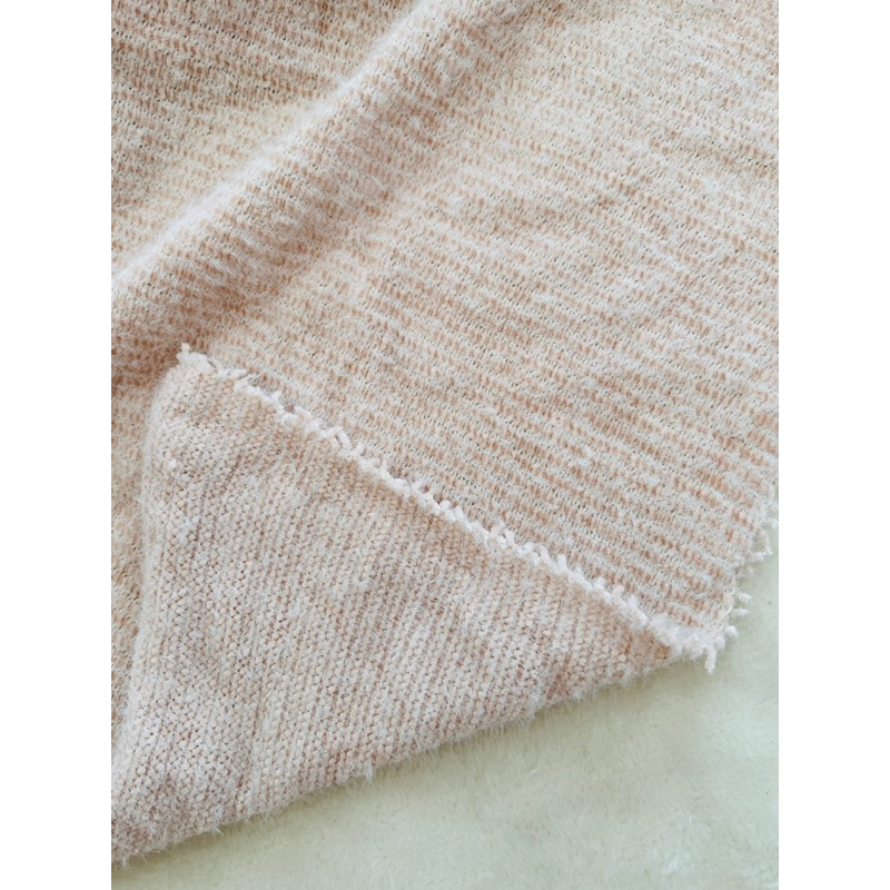 Vải len lông thỏ màu hồng da