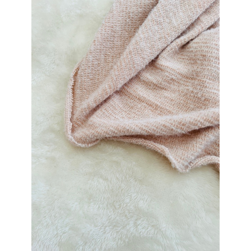 Vải len lông thỏ màu hồng da