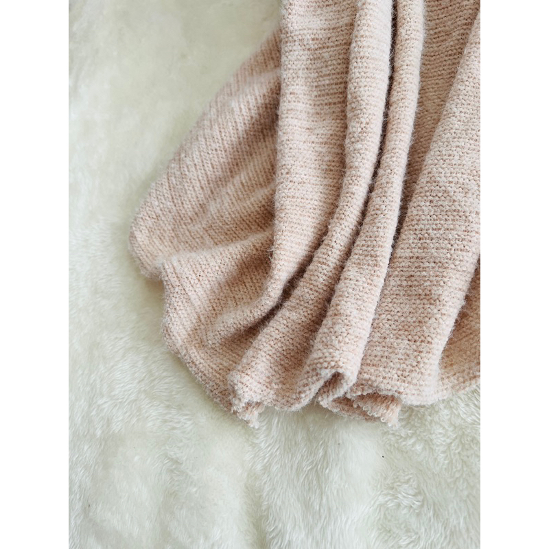 Vải len lông thỏ màu hồng da