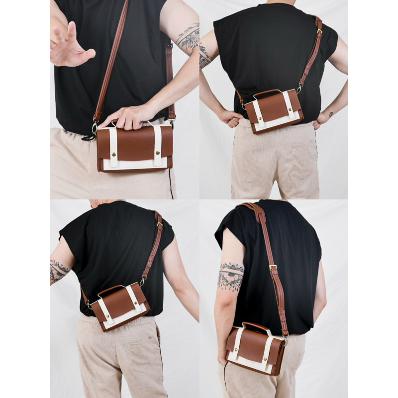 KHÔI STORE Túi điện thoại đeo chéo unisex Tabi size 22cm có quai cầm tay dùng làm clutch