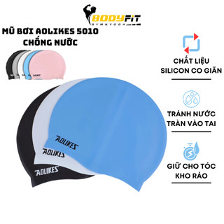 Mũ bơi, nón bơi, mũ bơi silicon chống nước người lớn trẻ em aolikes 5010