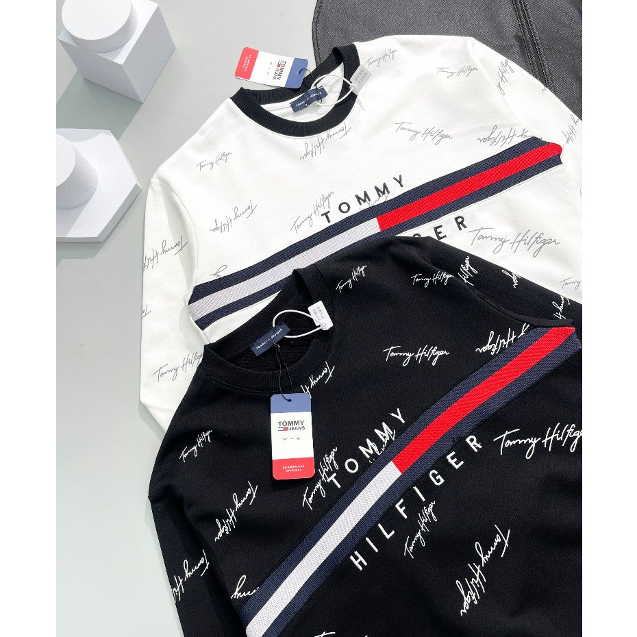 Áo sweater TOMMY dài tay hoạ tiết in chữ to siêu cấp hình in cực nét hàng siêu cấp hot thu đông#Hot #2023