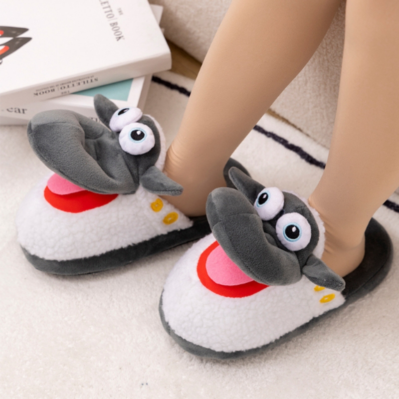 Dép bông con cừu hả miệng đi trong nhà