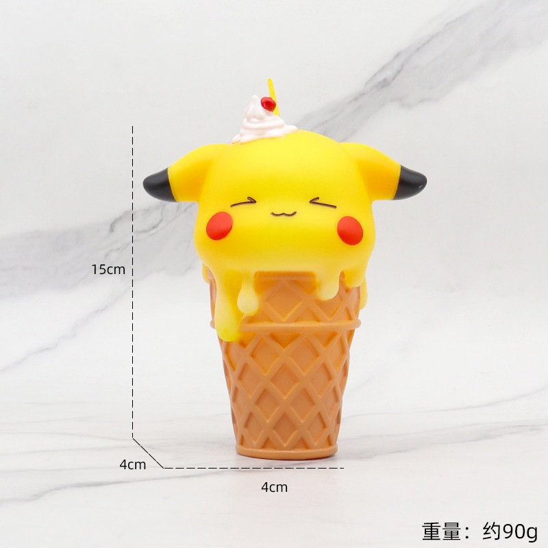 Mô Hình Các Nhân Vật Pokemon Ice Cream, Ly Kem Các Mô Hình Pikachu, Bulbasaur Cao 15cm, Full Box, Đồ Chơi Cho Bé