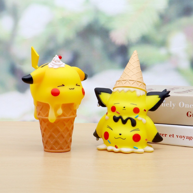 Mô Hình Các Nhân Vật Pokemon Ice Cream, Ly Kem Các Mô Hình Pikachu, Bulbasaur Cao 15cm, Full Box, Đồ Chơi Cho Bé