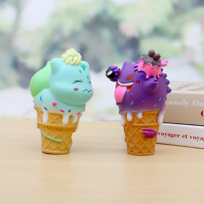 Mô Hình Các Nhân Vật Pokemon Ice Cream, Ly Kem Các Mô Hình Pikachu, Bulbasaur Cao 15cm, Full Box, Đồ Chơi Cho Bé