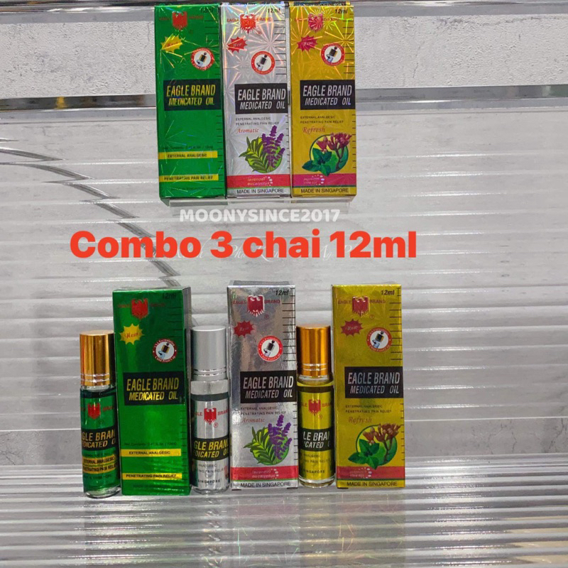 Combo 3 chai dầu con ó Xanh - Trắng - Vàng