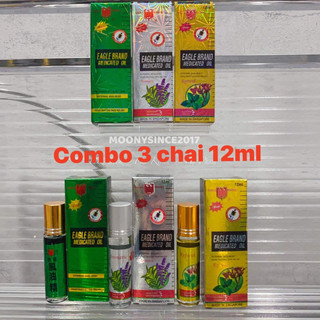 Combo 3 chai dầu con ó Xanh - Trắng - Vàng