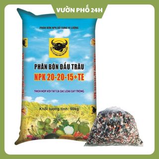 Phân 3 màu – npk đầu trâu 20-20-15-te – gói 1kg