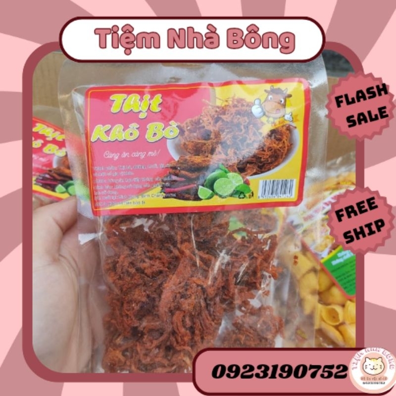 Bò khô xé sợi, khô heo cháy tỏi thơm ngon