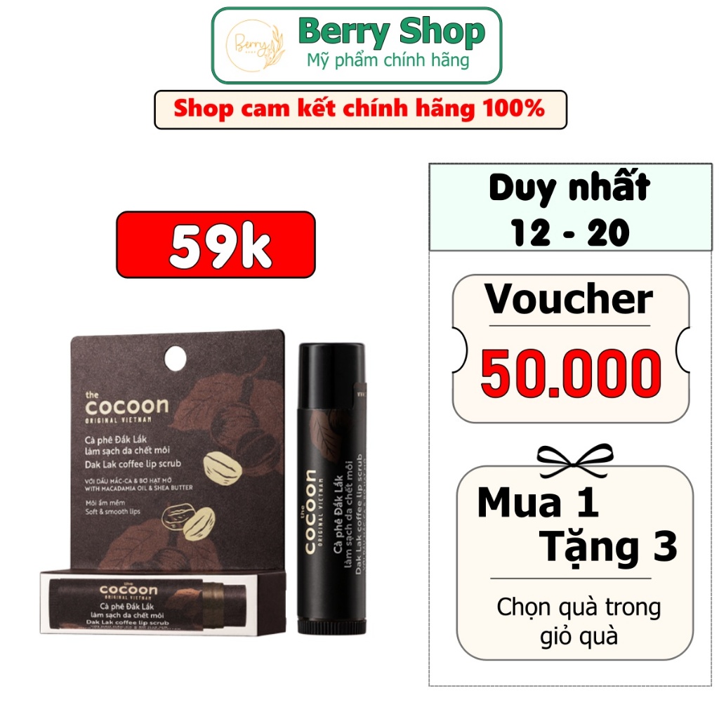 Son tẩy da chết Cocoon từ cà phê Đắk-Lắk 5g