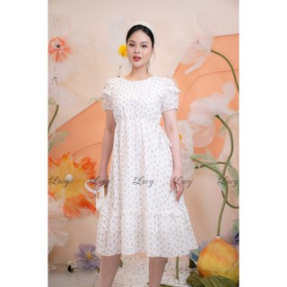 Đầm suông xoè Casta 0746 in hoa nhí kèm dây thắt eo 2 bên trẻ trung váy Lucy